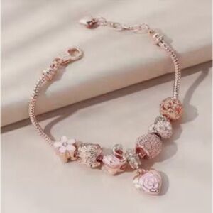 Elegant Rose Gold Charm Bracelet